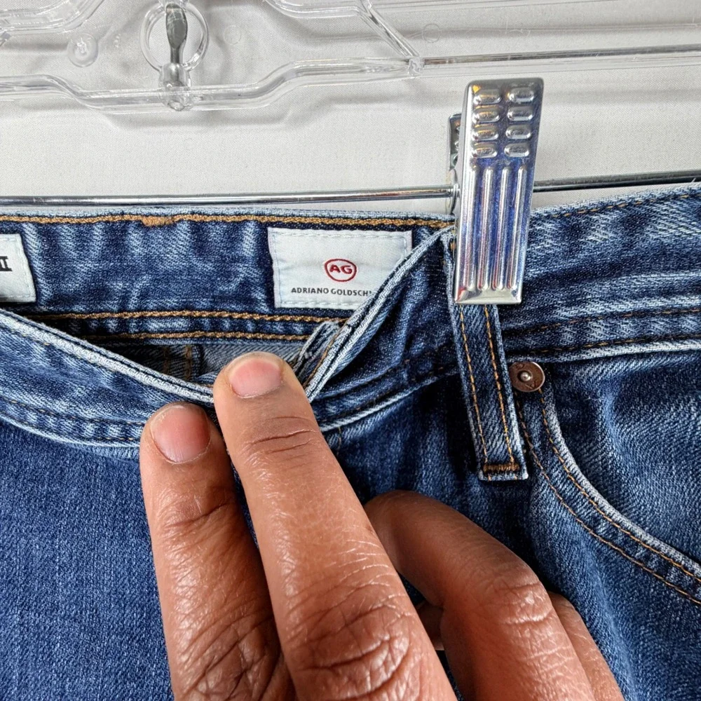 AG Adriano Goldschmied B-Type II Straight Jeans 33 Blue Medium Wash Denim